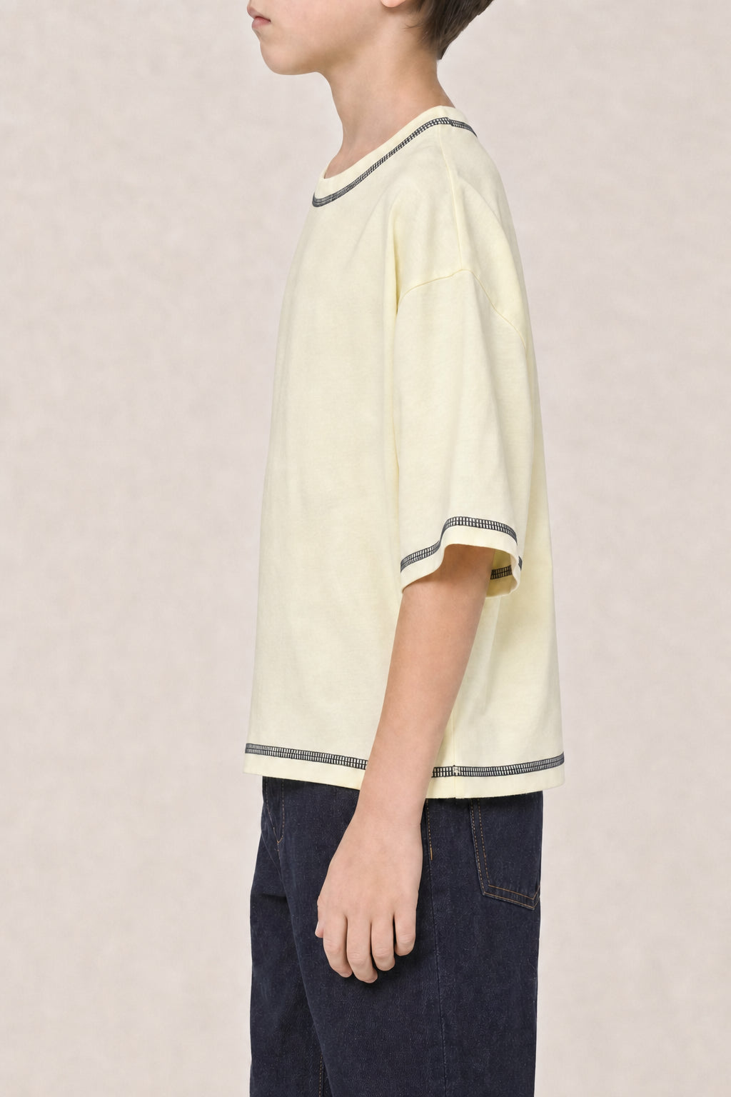 DIOR KIDS'S LIGHT YELLOW OVERSIZED T SHIRT