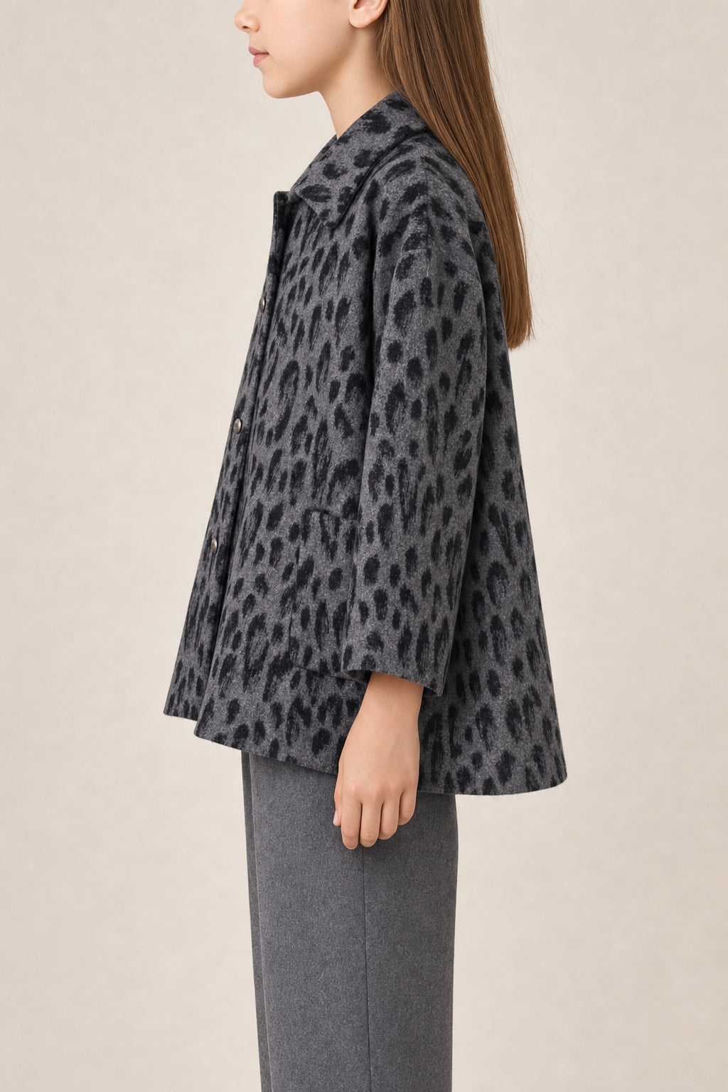 DIOR KIDS'S GREY PATTERNED WOOL JACKET