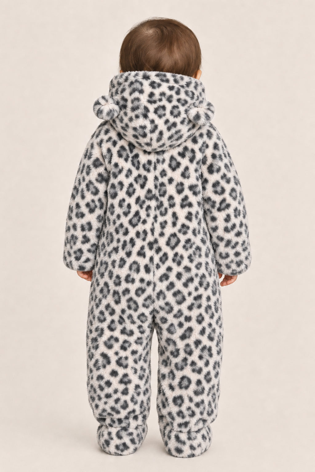 DIOR KIDS LEOPARD PRINT FLEECE ROMPER