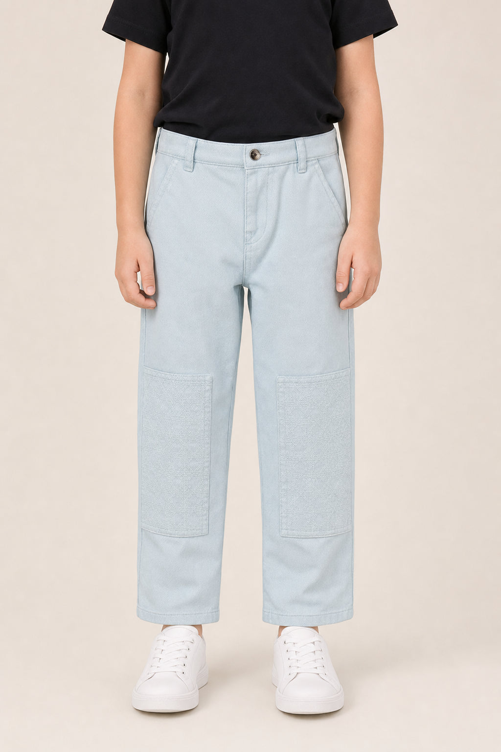 DIOR KIDS'S LIGHT BLUE CASUAL TROUSERS