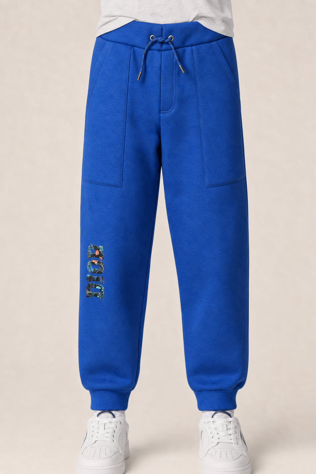 DIOR KIDS'S BRIGHT BLUE CASUAL TROUSERS