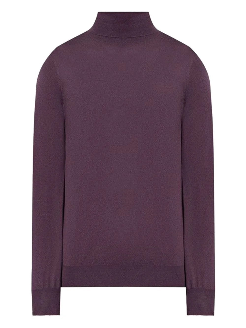 BRUNELLO CUCINELLI MEN'S PLUM TURTLENECK KNIT SWEATER