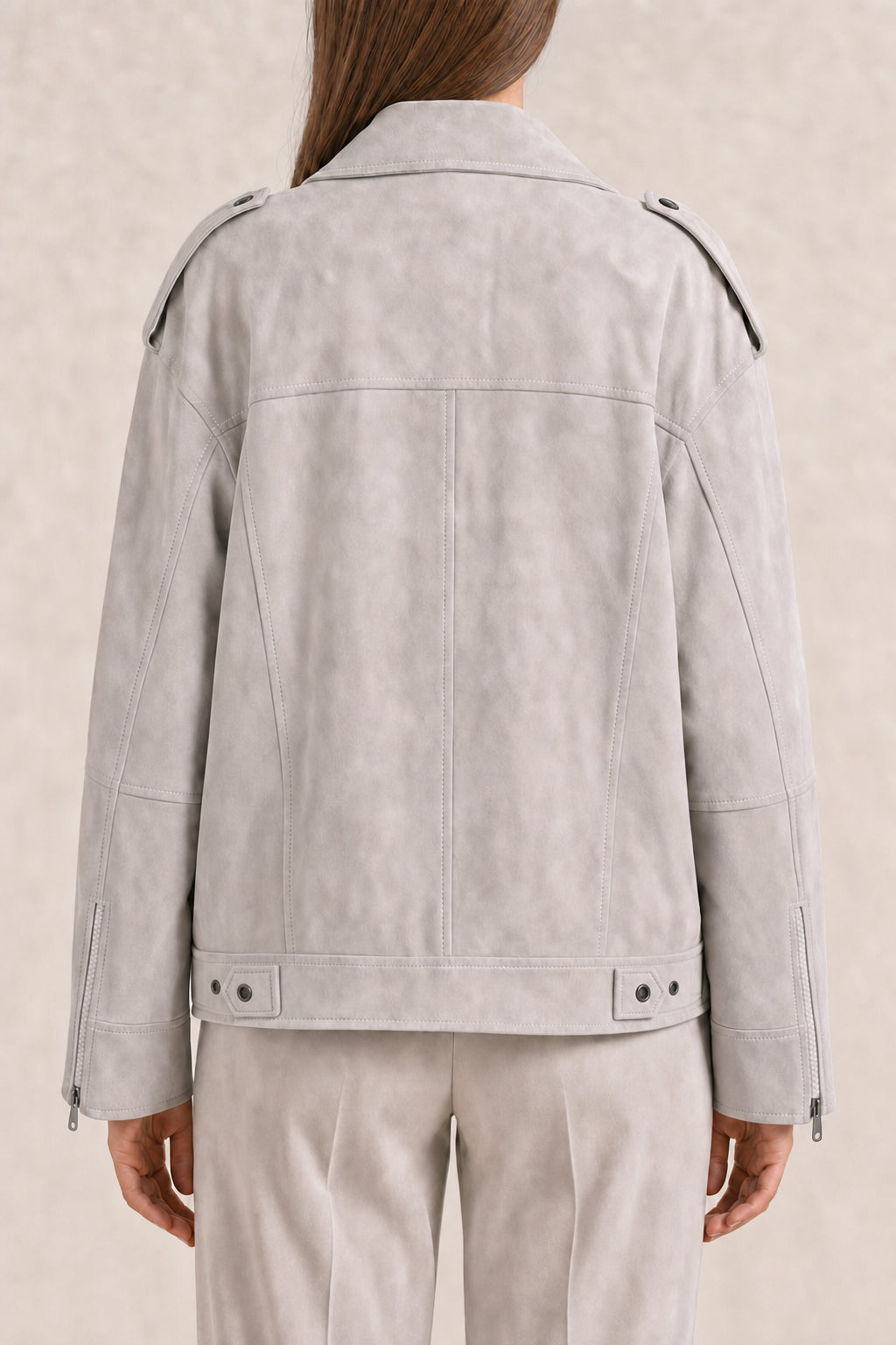 BRUNELLO CUCINELLI WOMEN'S QUARZO SUEDE BIKER JACKET