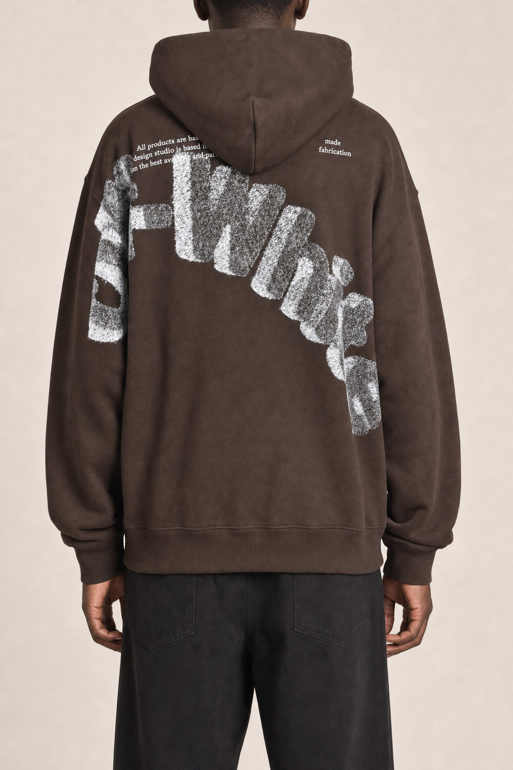 OFF-WHITE MEN'S CHOCOLATE COTTON HOODIE