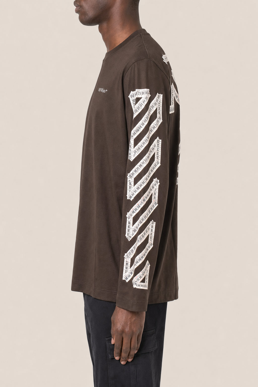 OFF-WHITE MEN'S TAPE ARROW SKATE LONG SLEEVE T-SHIRT NWT MSRP $450.00