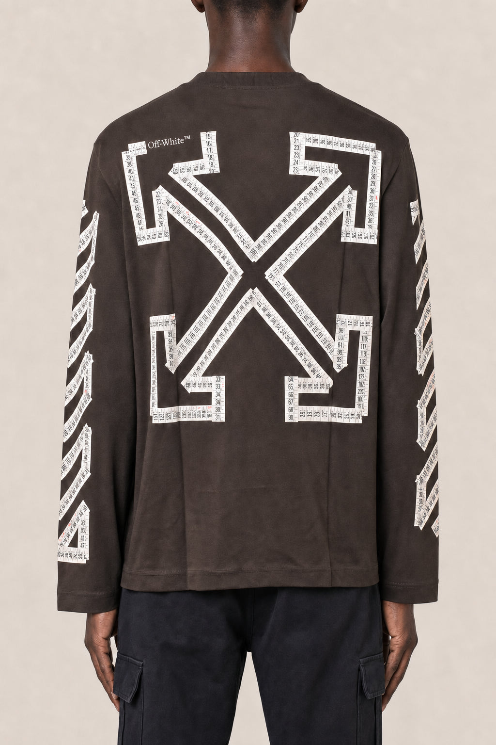 OFF-WHITE MEN'S TAPE ARROW SKATE LONG SLEEVE T-SHIRT NWT MSRP $450.00