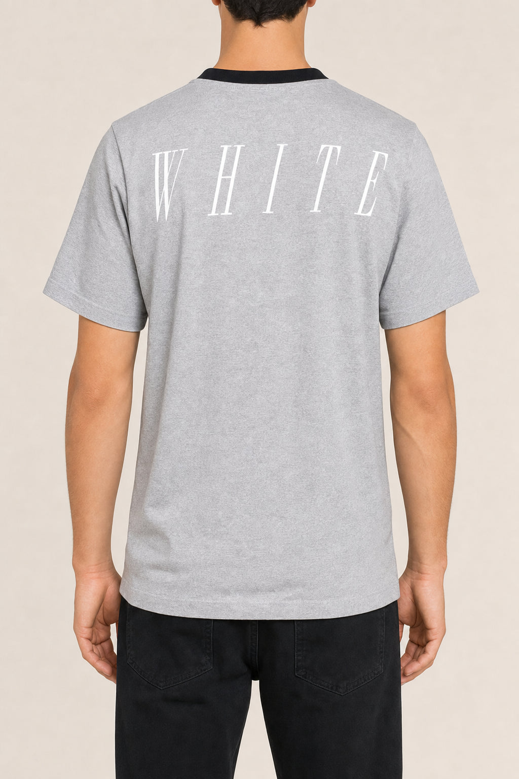 OFF-WHITE MEN'S HEATHER GREY COTTON SHIRT