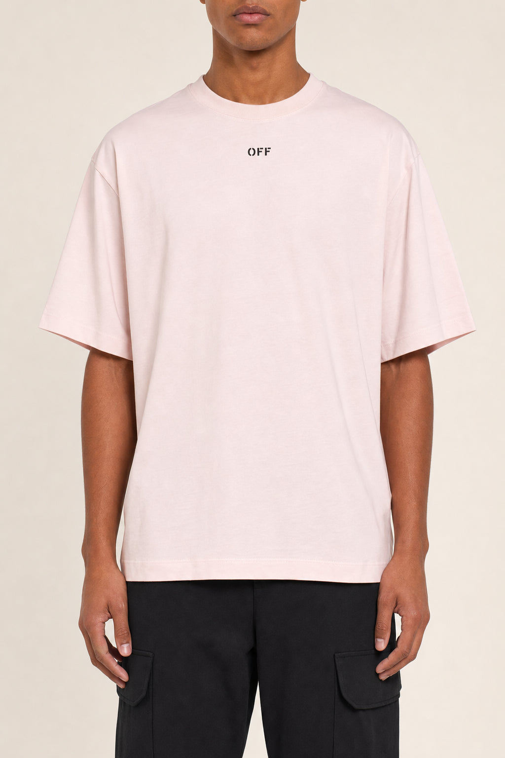 OFF-WHITE MEN'S MAUVE CHALK COTTON SHIRT
