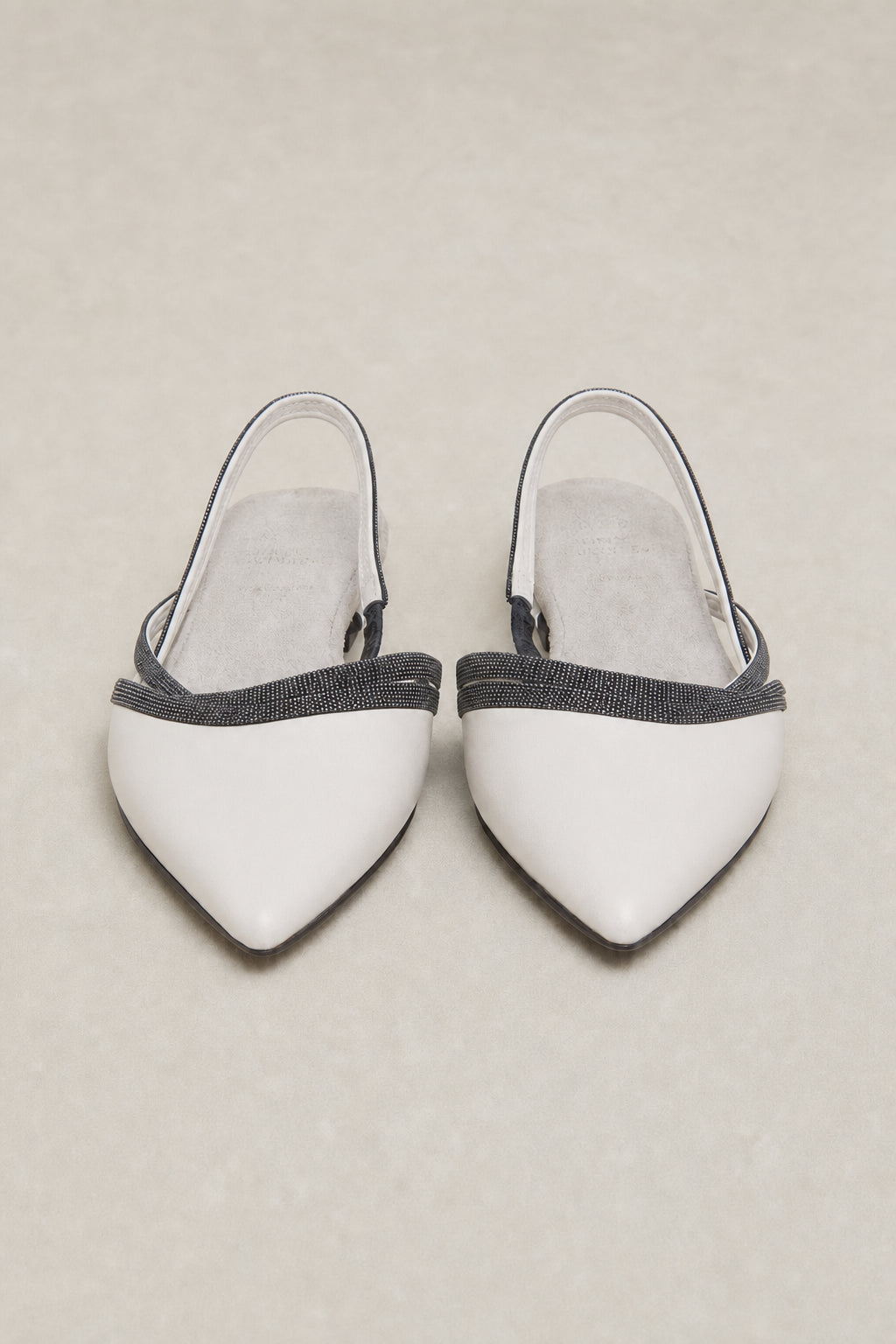 BRUNELLO CUCINELLI WOMEN'S NEW LAMB LEATHER SLINGBACK SHOES