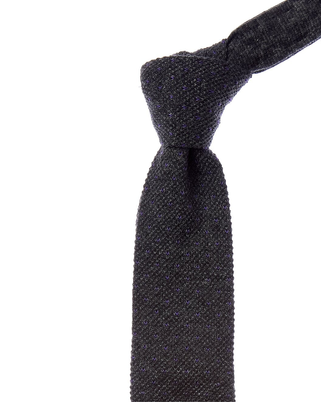BRUNELLO CUCINELLI MEN'S GRAPHITE VIOLET KNIT TIE