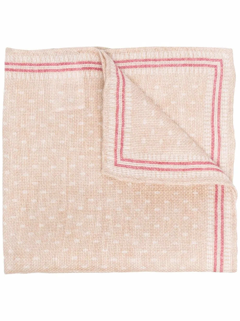 BRUNELLO CUCINELLI MEN'S SAND LINEN BLEND POCKETSQUARE