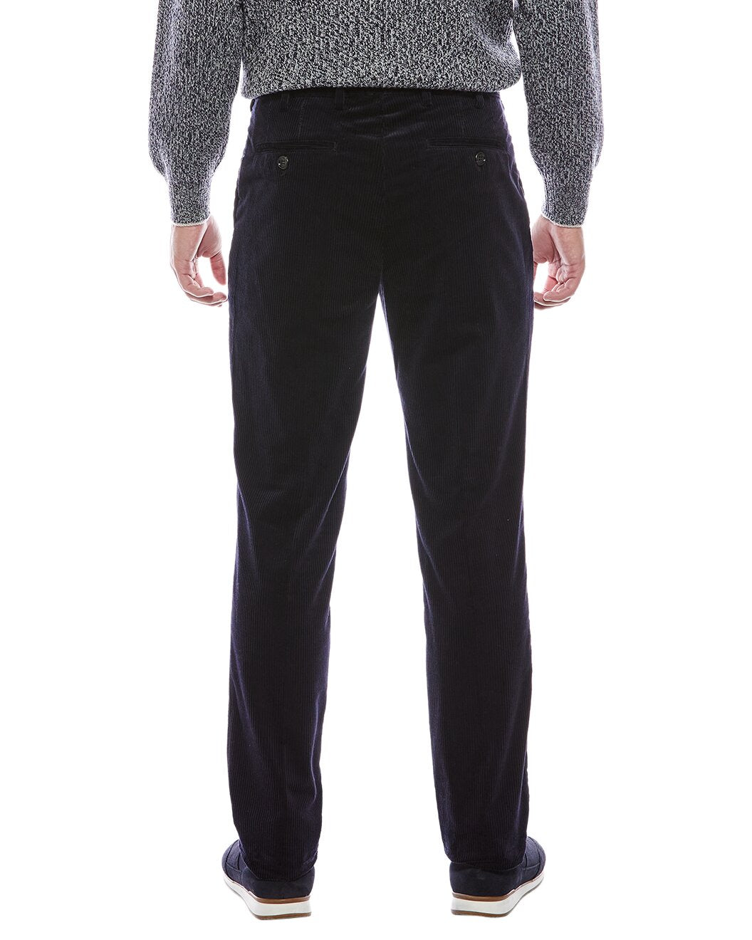 BRUNELLO CUCINELLI MEN'S NAVY COTTON CORDUROY STRAIGHT LEG TROUSERS