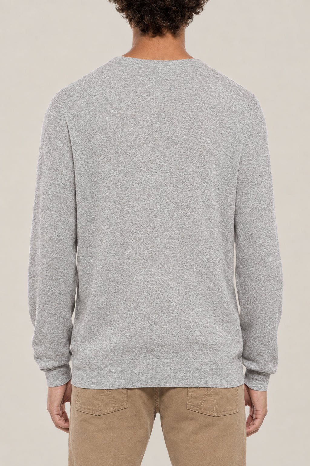 BRUNELLO CUCINELLI MEN'S PEBBLE SAND WOOL SWEATER
