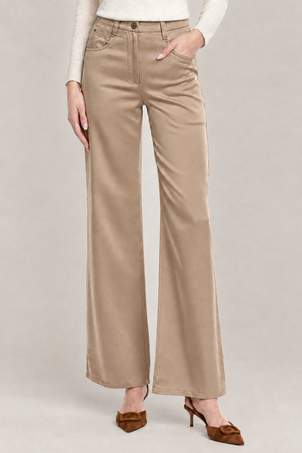 BRUNELLO CUCINELLI WOMEN'S DOVE WIDE LEG TROUSERS