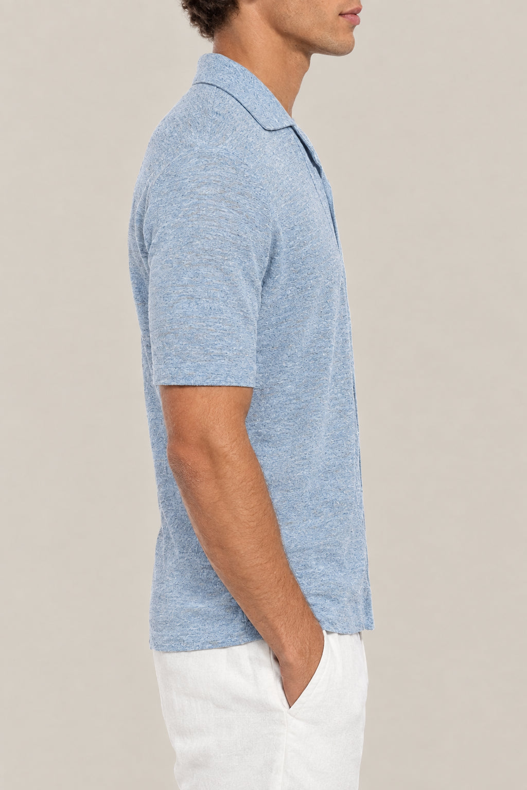 BRUNELLO CUCINELLI MEN'S CELESTE LINEN COTTON SWEATER