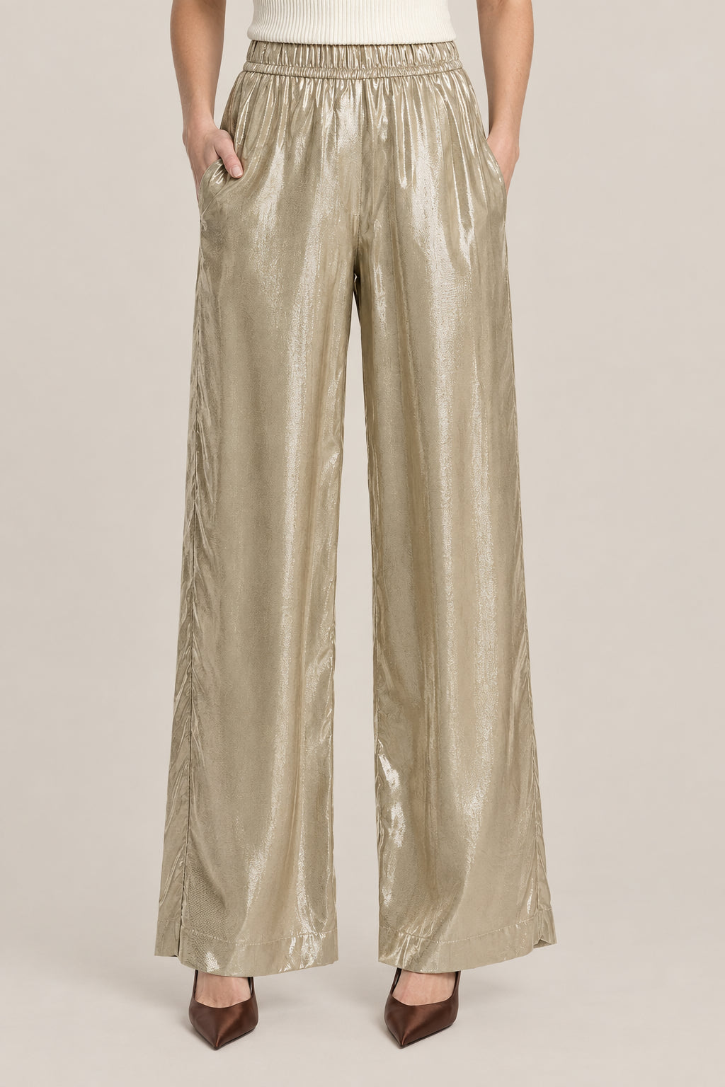 BRUNELLO CUCINELLI WOMEN'S HAZEL WIDE LEG TROUSERS