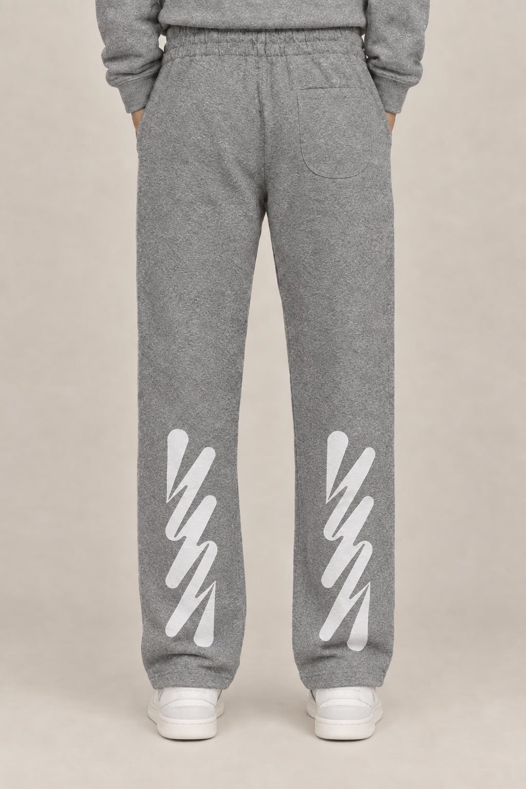OFF-WHITE MEN'S HEATHER GREY COTTON SWEATPANTS