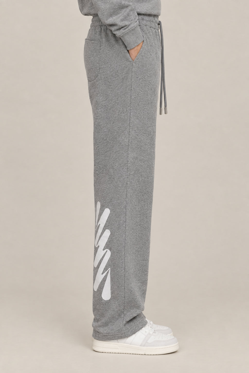 OFF-WHITE MEN'S HEATHER GREY COTTON SWEATPANTS