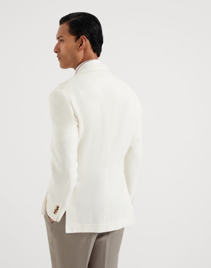 BRUNELLO CUCINELLI MEN'S PANAMA LINEN BLEND TAILORED BLAZER