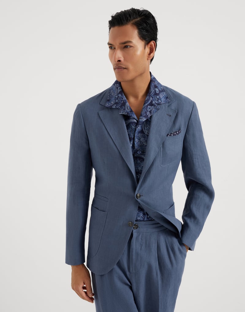 BRUNELLO CUCINELLI MEN'S OCEAN LINEN BLAZER