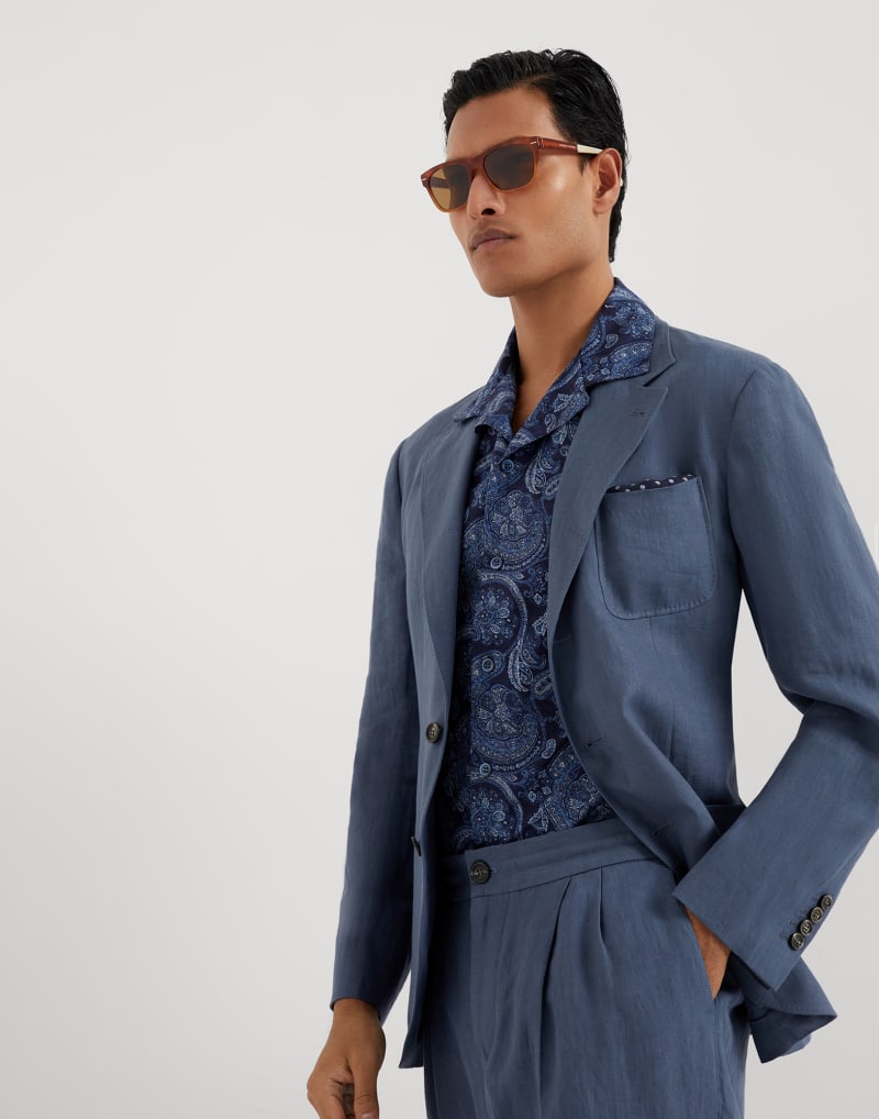 BRUNELLO CUCINELLI MEN'S OCEAN LINEN BLAZER