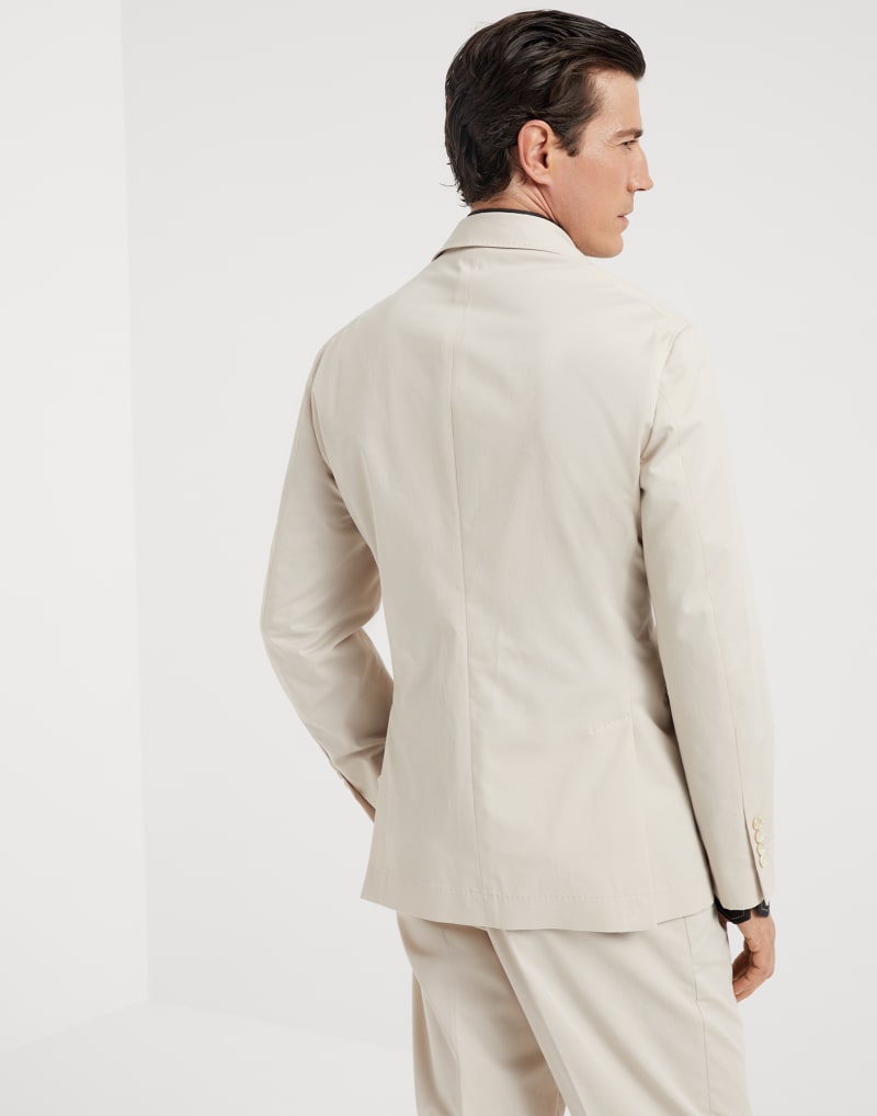 BRUNELLO CUCINELLI MEN'S FLAX SEEDS COTTON WOOL BLEND BLAZER