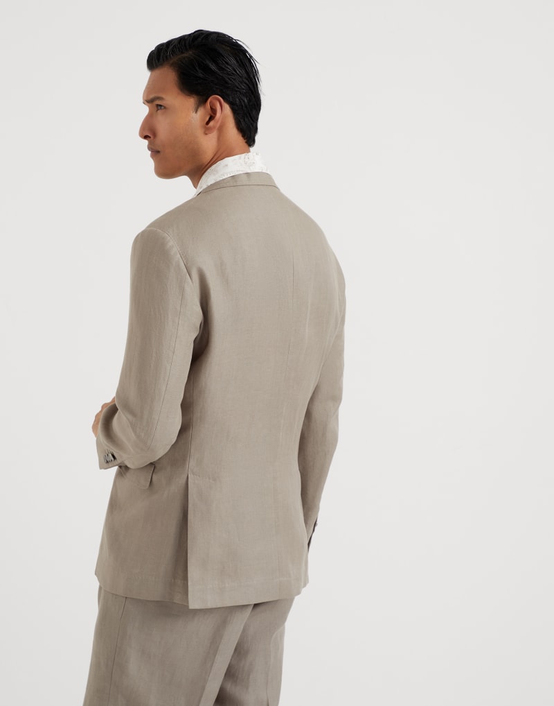 BRUNELLO CUCINELLI MEN'S SAGE LINEN TWO BUTTON BLAZER