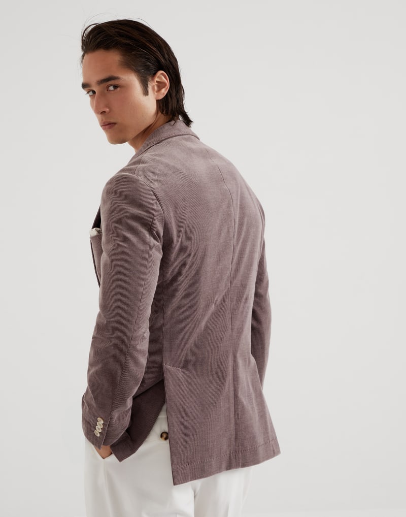 BRUNELLO CUCINELLI MEN'S ONION COTTON WOOL BLEND BLAZER
