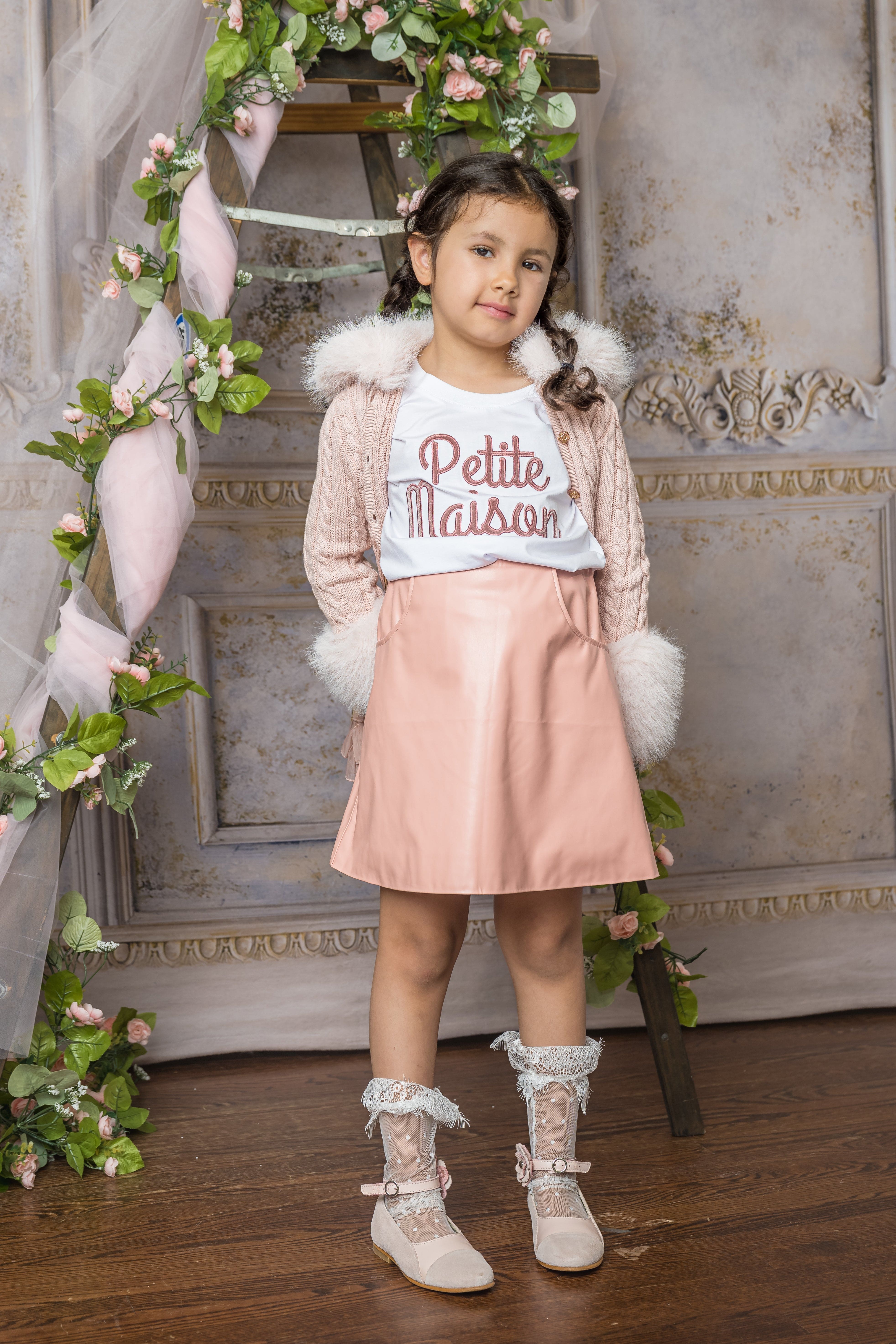 Petite Maison Pink Logo Pima Cotton T-Shirt - Petite Maison Kids