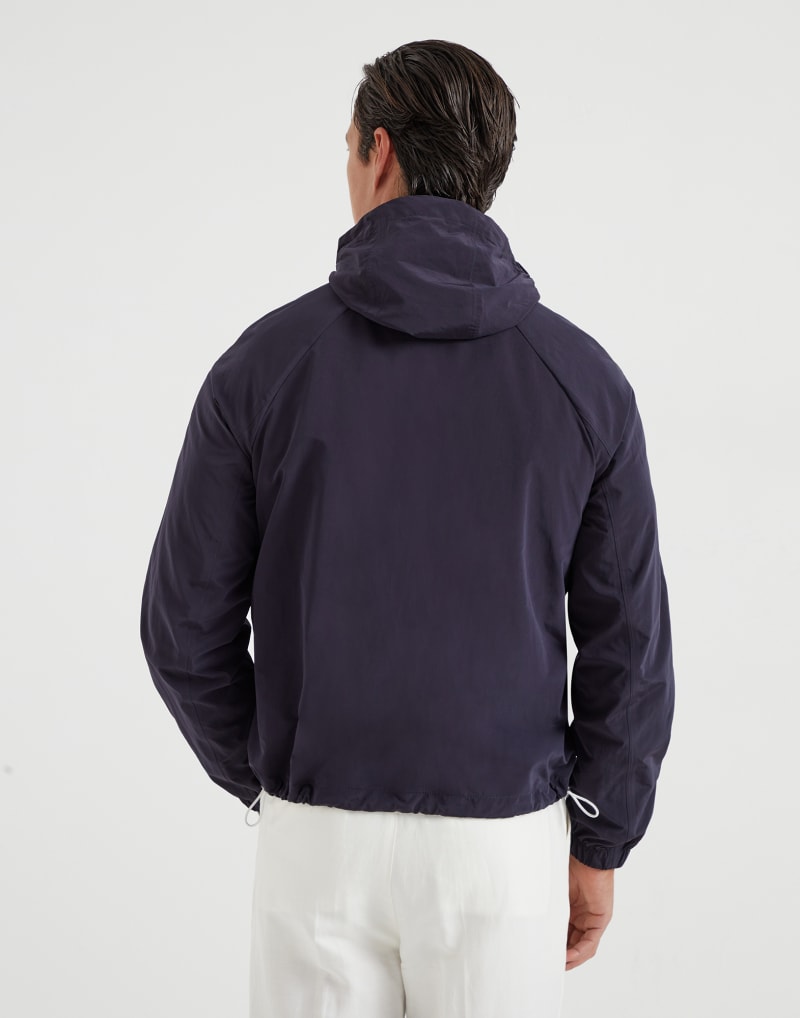BRUNELLO CUCINELLI MEN'S NAVY LIGHTWEIGHT ZIP FRONT JACKET