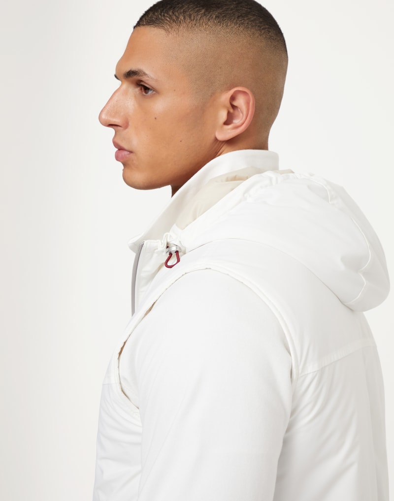 BRUNELLO CUCINELLI MEN'S OFF WHITE ZIP FRONT JACKET