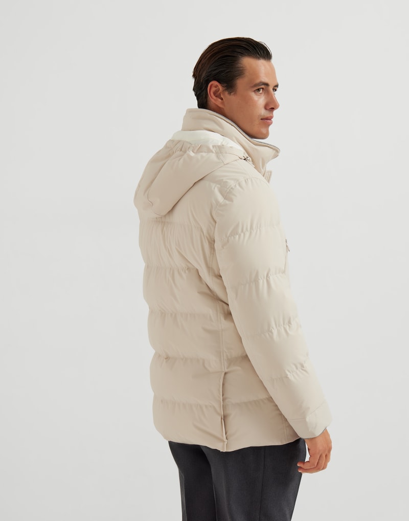 BRUNELLO CUCINELLI MEN'S LIGHT GREY PADDED JACKET