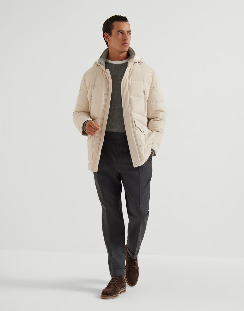 BRUNELLO CUCINELLI MEN'S LIGHT GREY PADDED JACKET