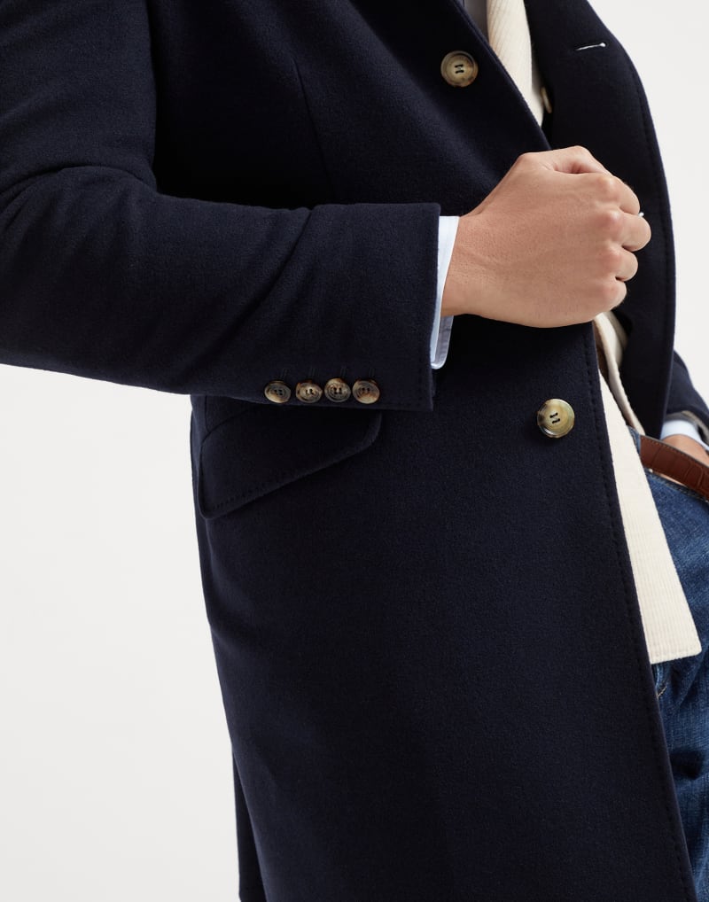 BRUNELLO CUCINELLI MEN'S NAVY WOOL SINGLE BREASTED JACKET