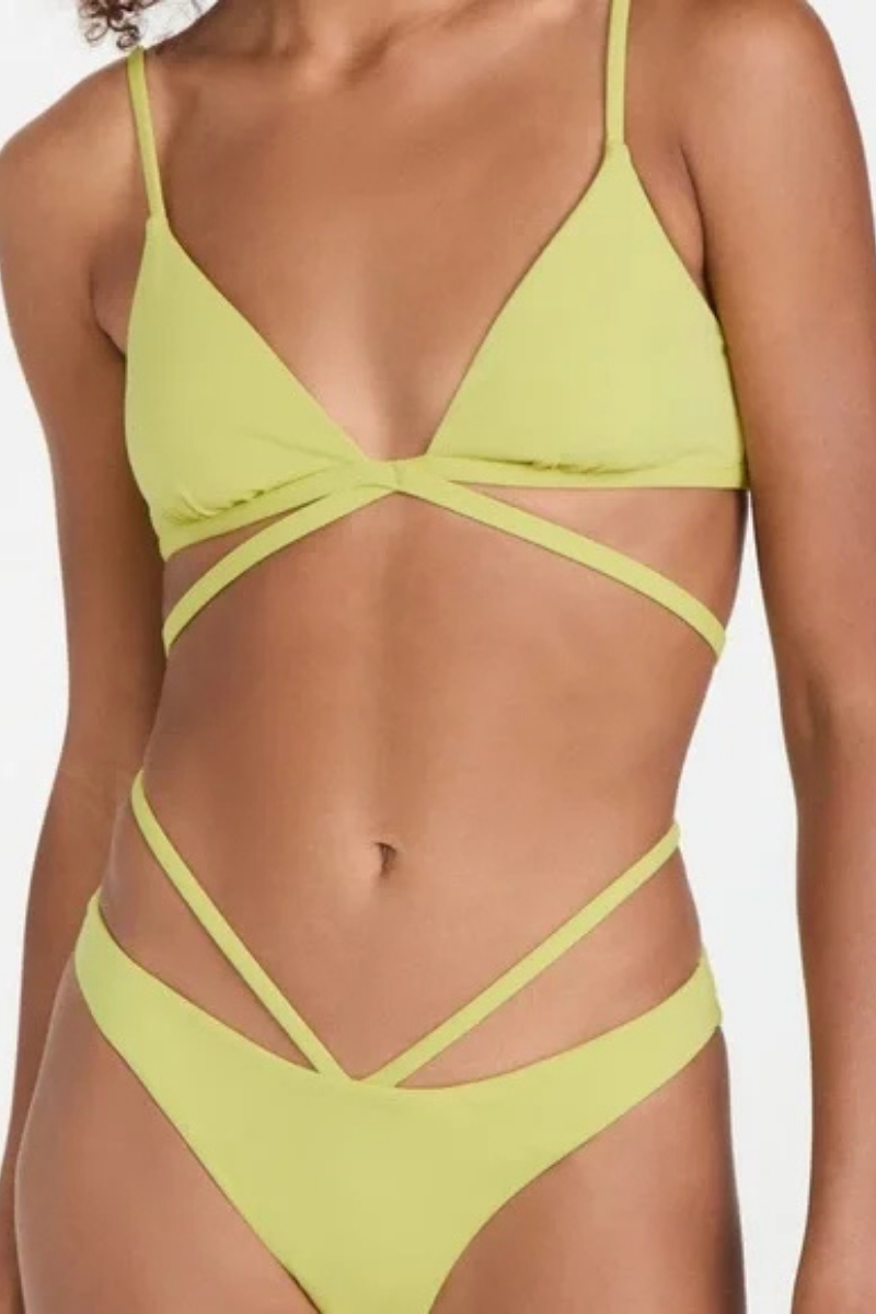 Jonathan Simkhai Emmalynn Sol-
id Strappy Bikini Bottom