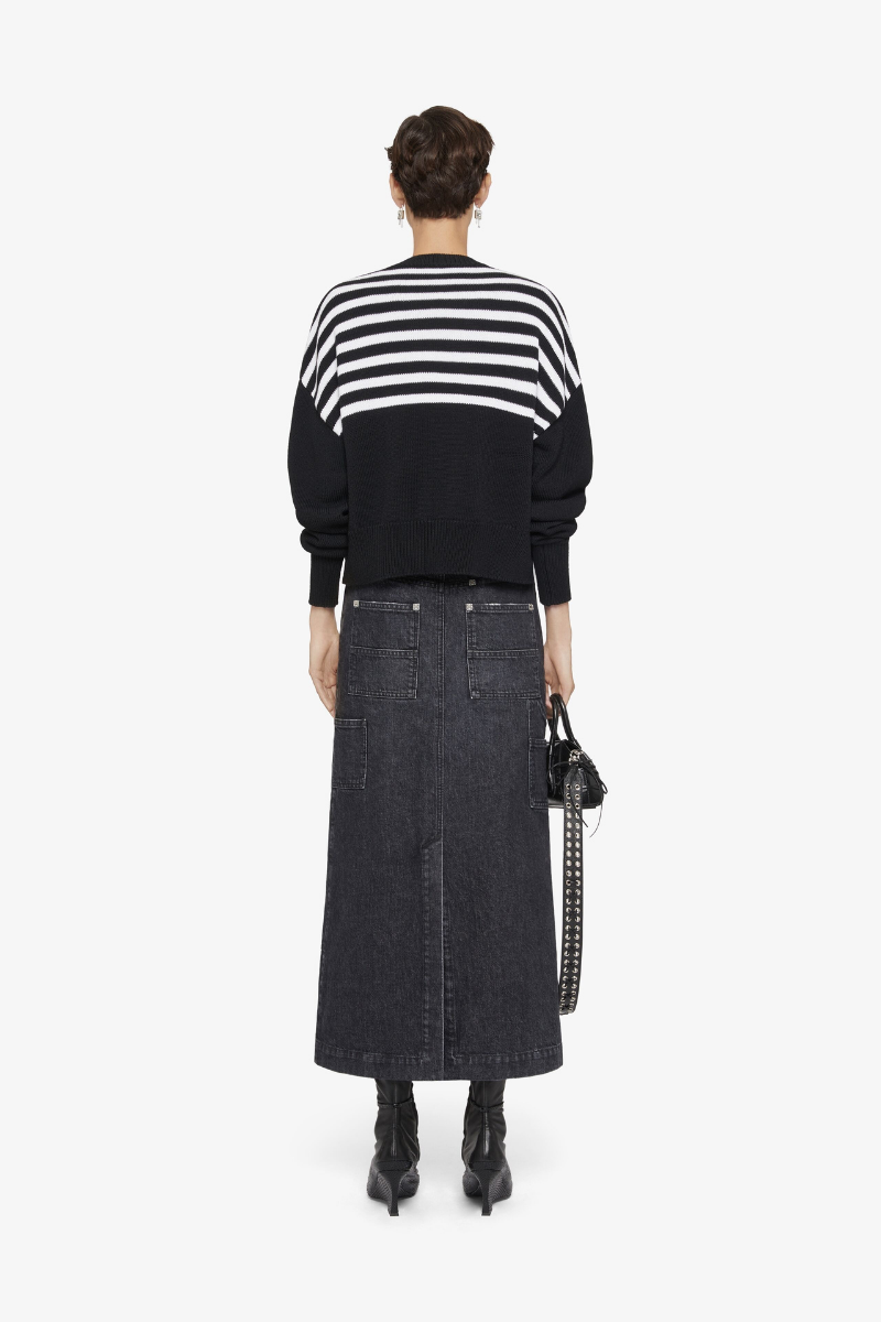Givenchy Long Straight Pencil Skirt-Faded Black