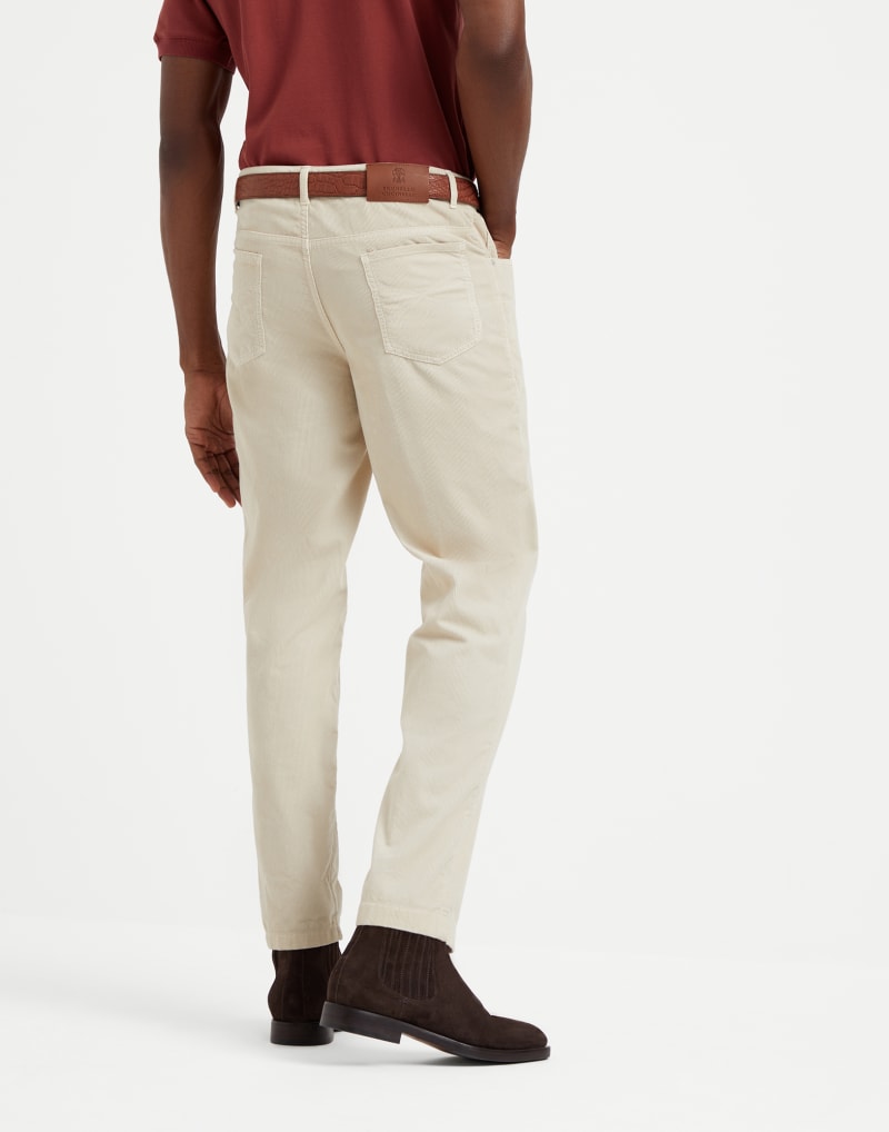 BRUNELLO CUCINELLI MEN'S FLAX SEEDS COTTON STRAIGHT LEG TROUSERS