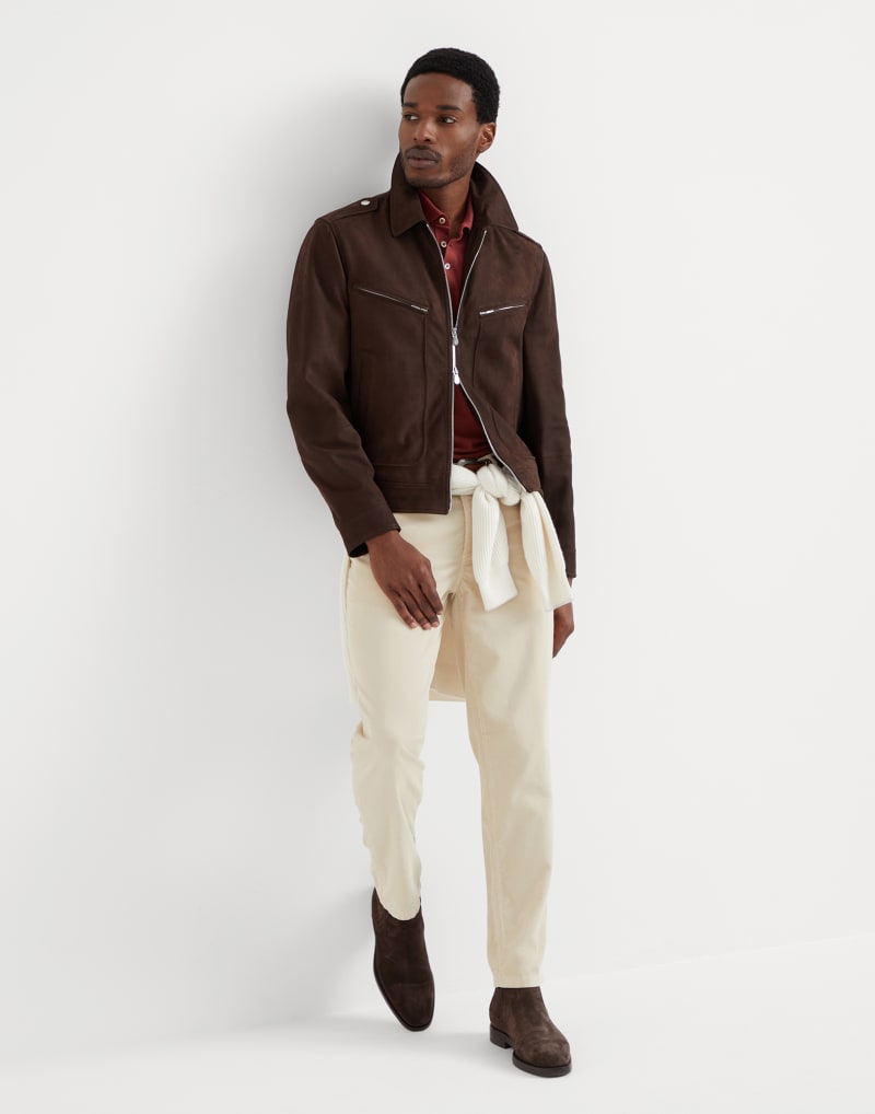 BRUNELLO CUCINELLI MEN'S FLAX SEEDS COTTON STRAIGHT LEG TROUSERS