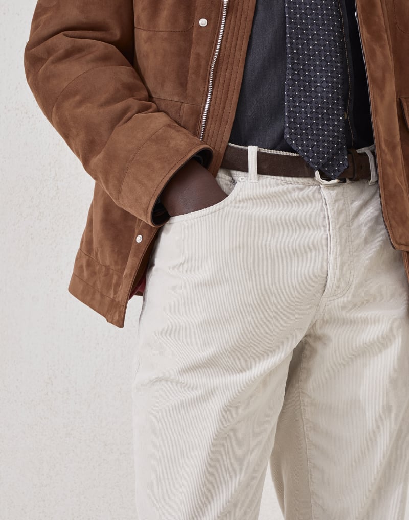 BRUNELLO CUCINELLI MEN'S PUMICE COTTON STRAIGHT LEG TROUSERS