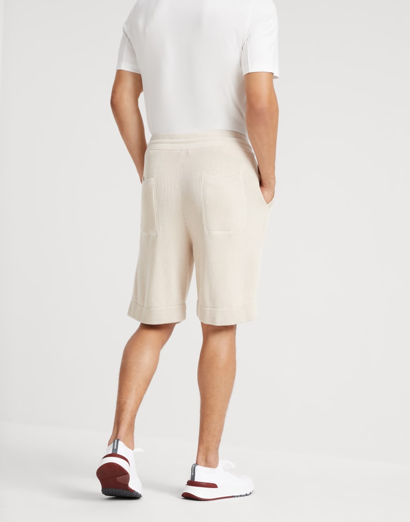 BRUNELLO CUCINELLI MEN'S ROPE COTTON KNIT DRAWSTRING SHORTS