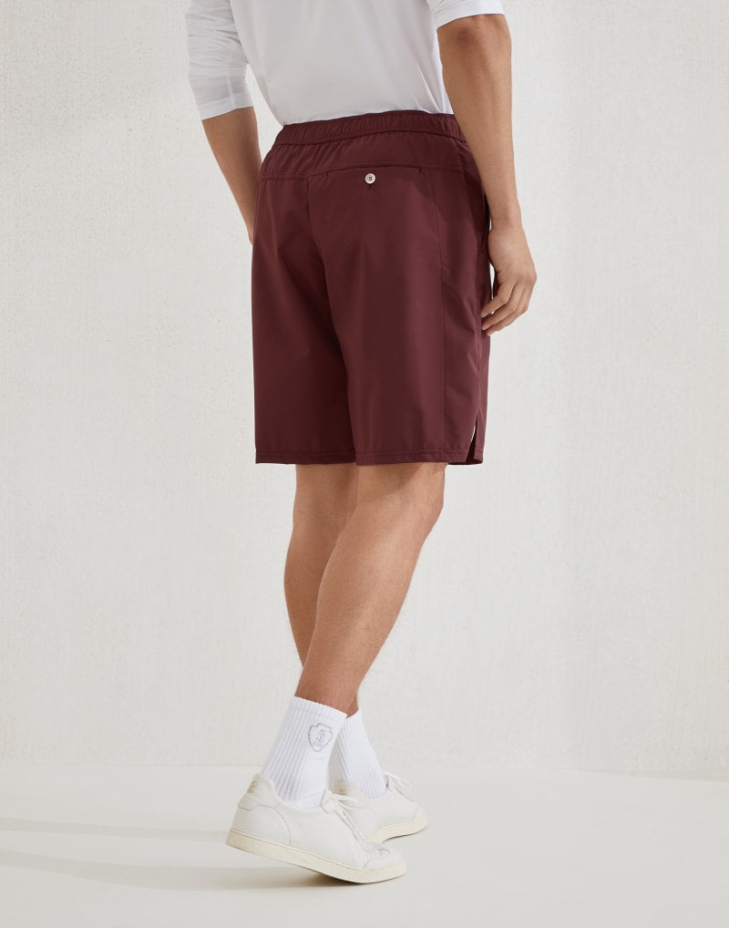 BRUNELLO CUCINELLI MEN'S AMARANTH ATHLETIC SHORTS