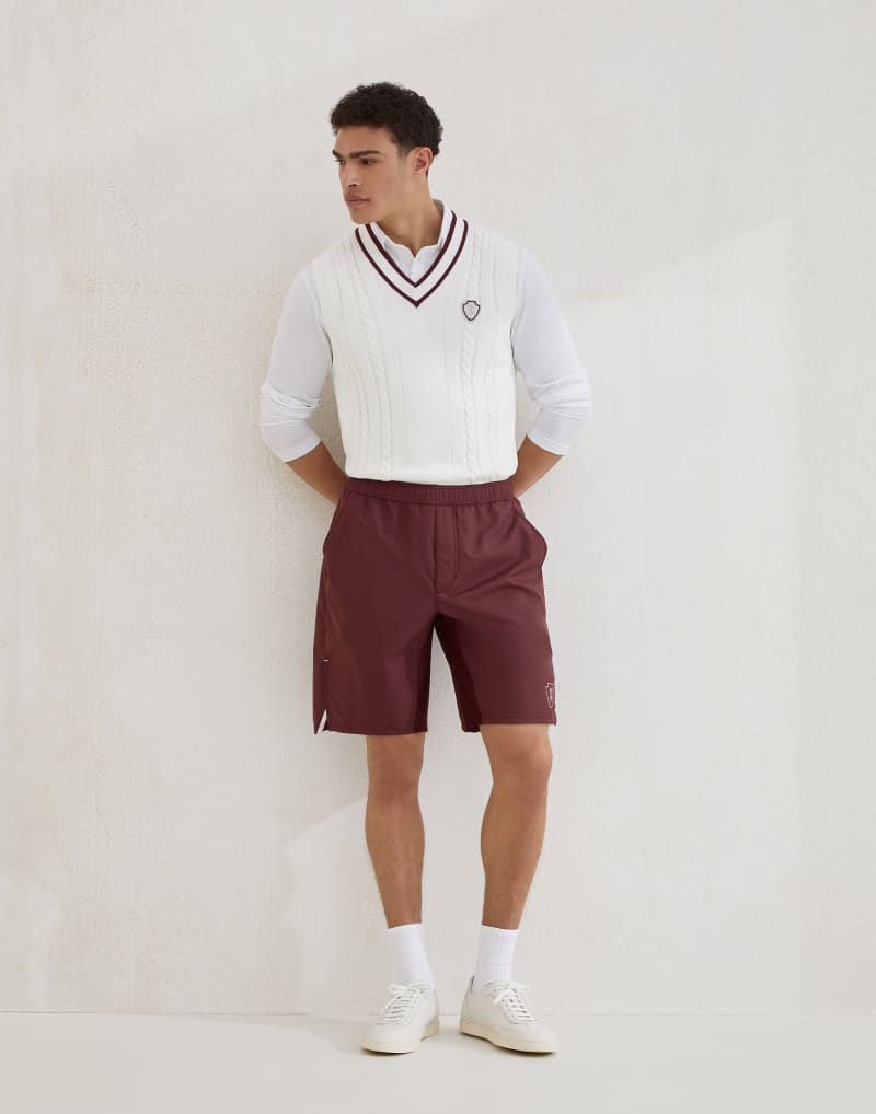 BRUNELLO CUCINELLI MEN'S AMARANTH ATHLETIC SHORTS