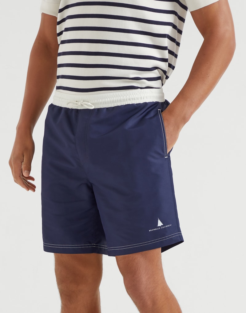 BRUNELLO CUCINELLI MEN'S NAVY SWIM SHORTS