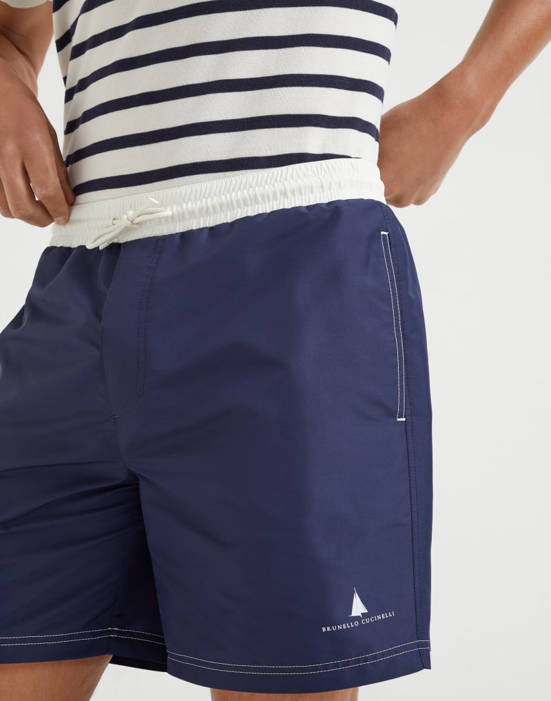 BRUNELLO CUCINELLI MEN'S NAVY SWIM SHORTS