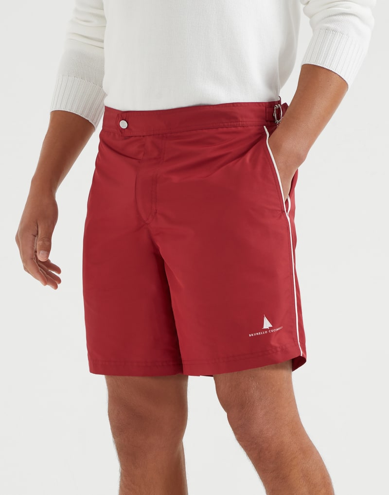 BRUNELLO CUCINELLI MEN'S CHERRY SWIM SHORTS