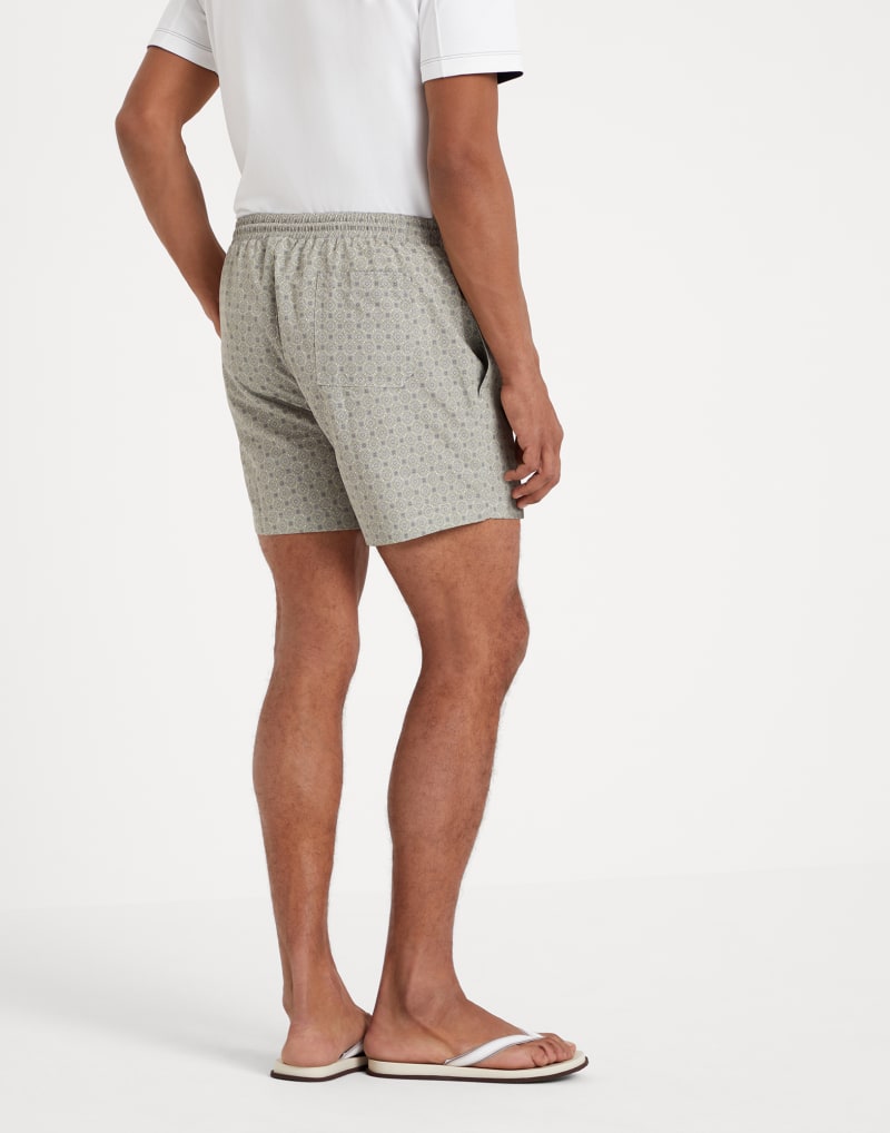 BRUNELLO CUCINELLI MEN'S SAGE PATTERNED SWIM SHORTS