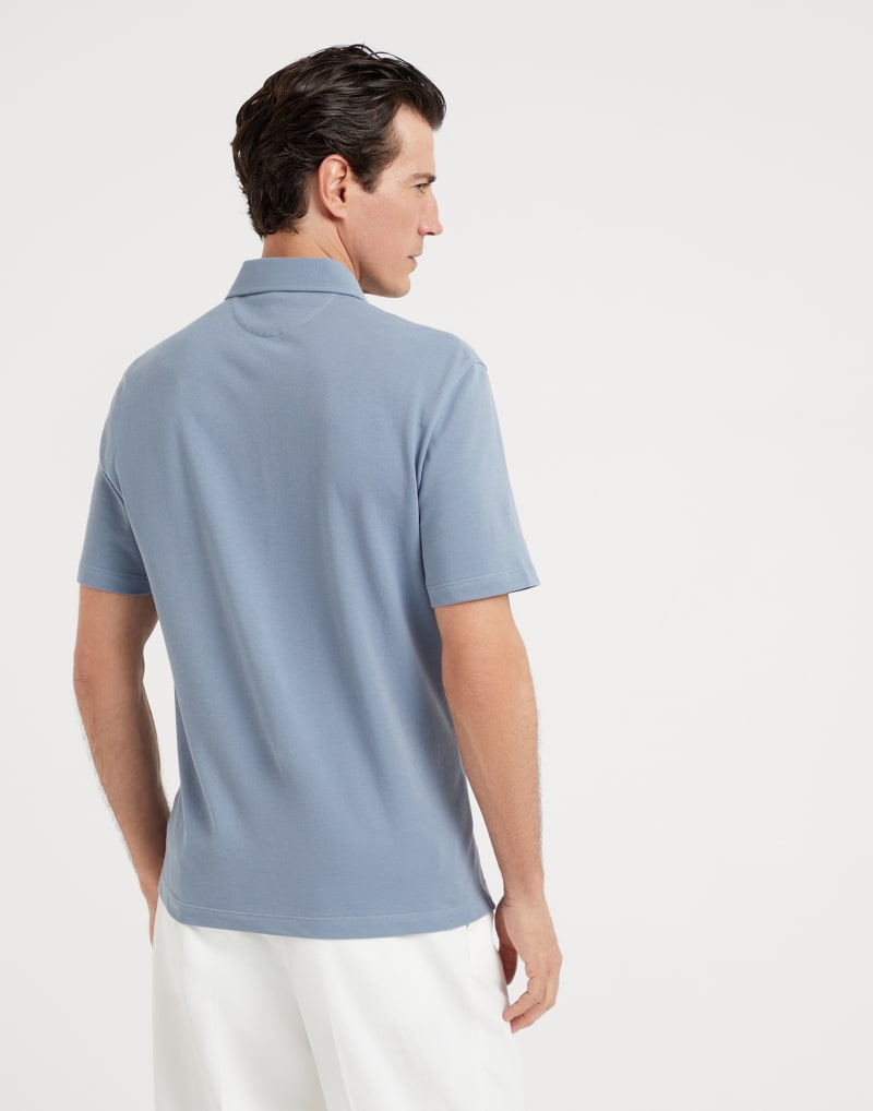 BRUNELLO CUCINELLI MEN'S CELESTIAL COTTON POLO SHIRT