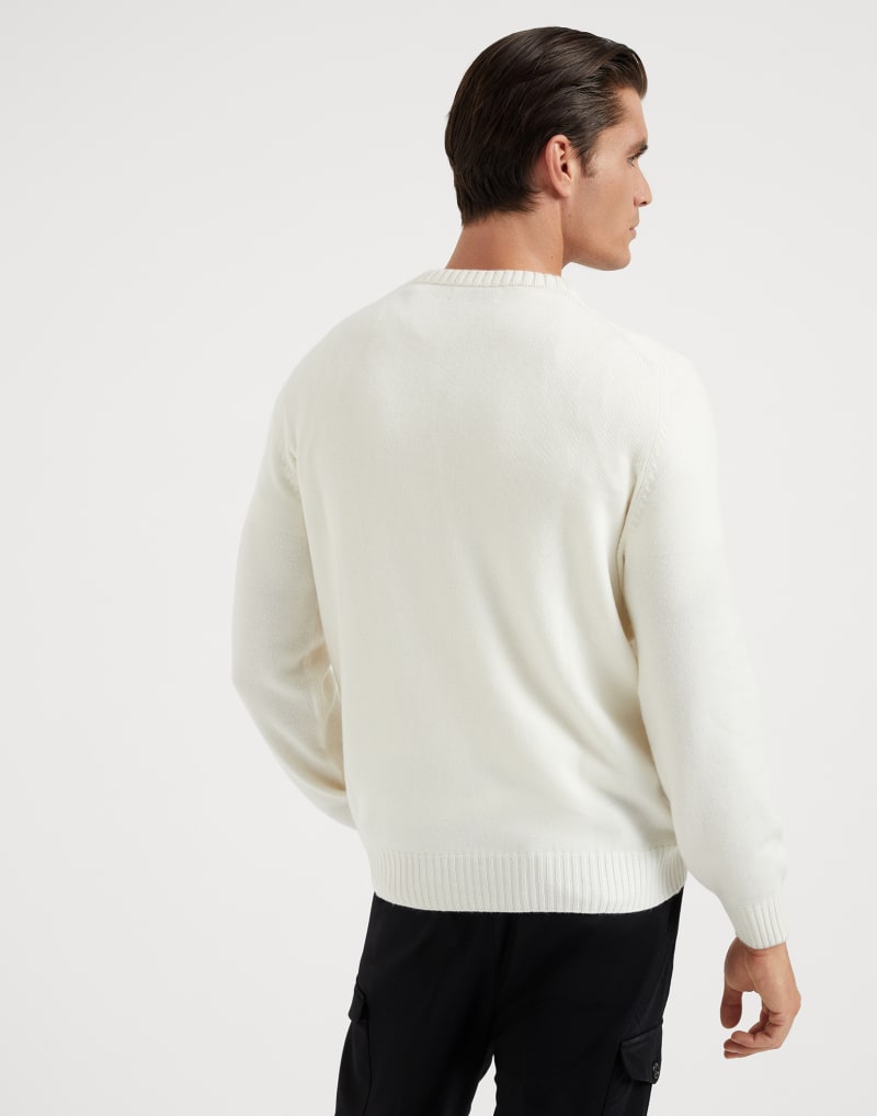 BRUNELLO CUCINELLI MEN'S PANAMA WOOL CREWNECK SWEATER