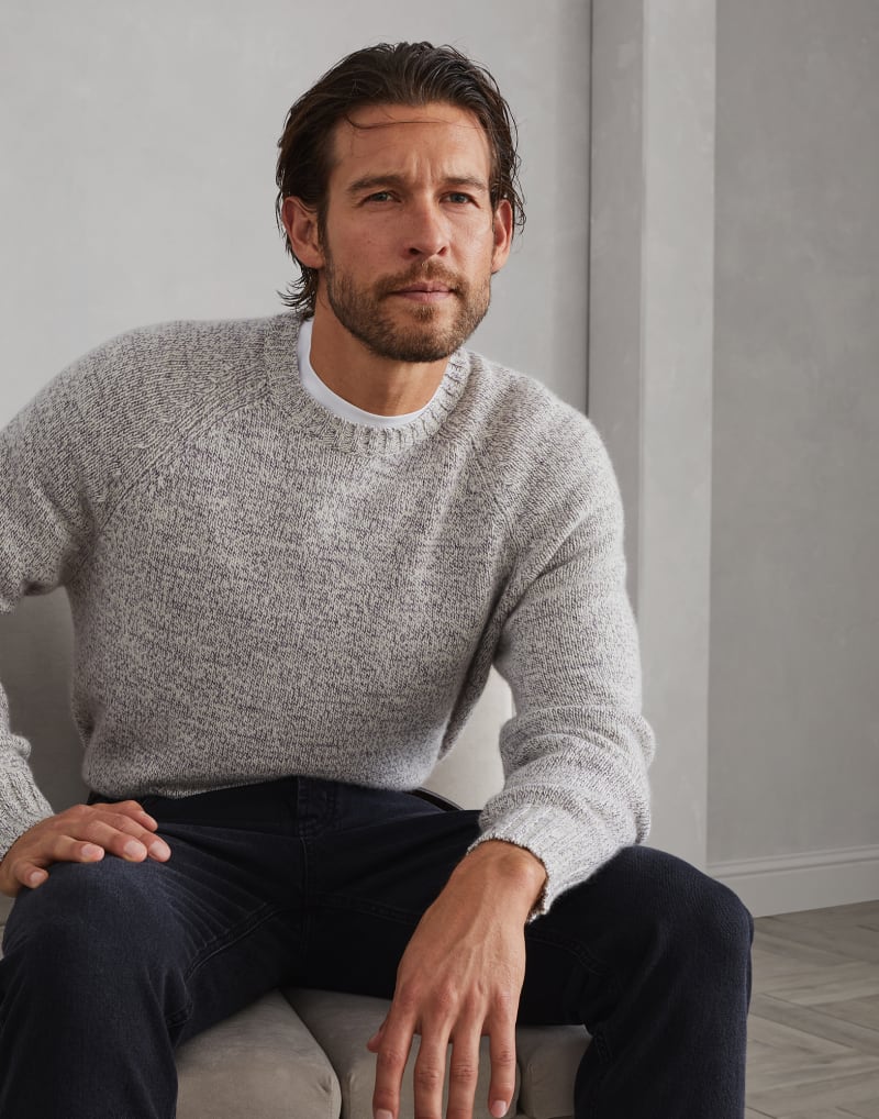 BRUNELLO CUCINELLI MEN'S IRIS WOOL CREW NECK SWEATER