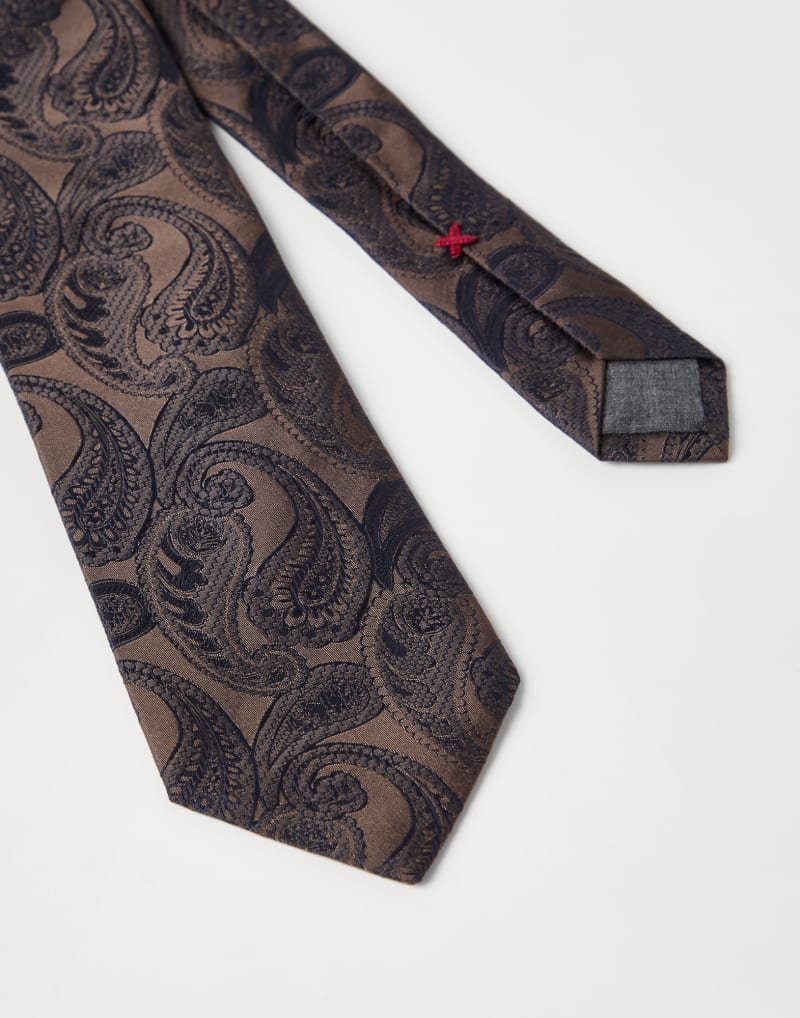 BRUNELLO CUCINELLI MEN'S GARMENT RECOVERY SILK PAISLEY TIE
